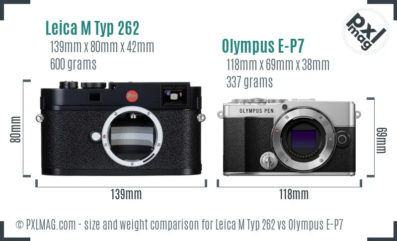 Leica M Typ 262 vs Olympus E-P7 size comparison Leica M Typ 262 vs Olympus E-P7 size comparison