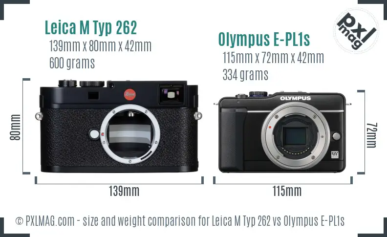 Leica M Typ 262 vs Olympus E-PL1s size comparison