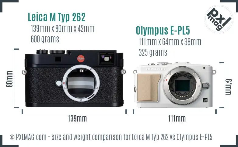 Leica M Typ 262 vs Olympus E-PL5 size comparison