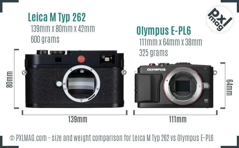 Leica M Typ 262 vs Olympus E-PL6 size comparison