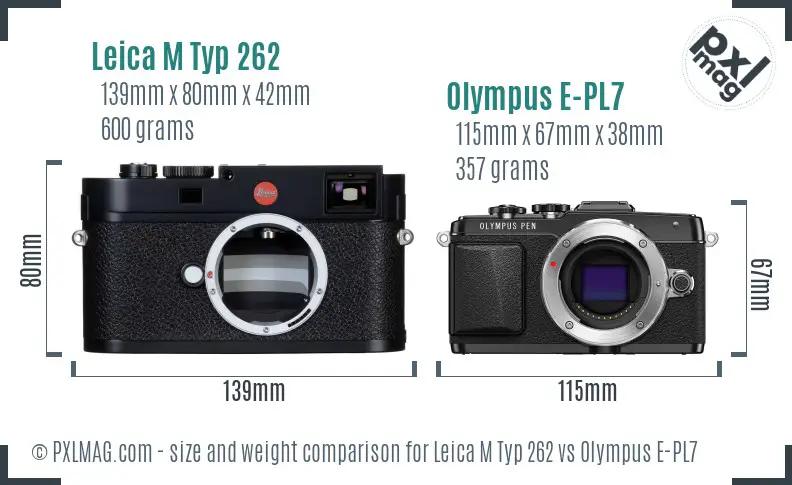 Leica M Typ 262 vs Olympus E-PL7 size comparison