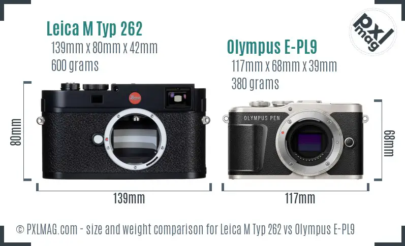 Leica M Typ 262 vs Olympus E-PL9 size comparison