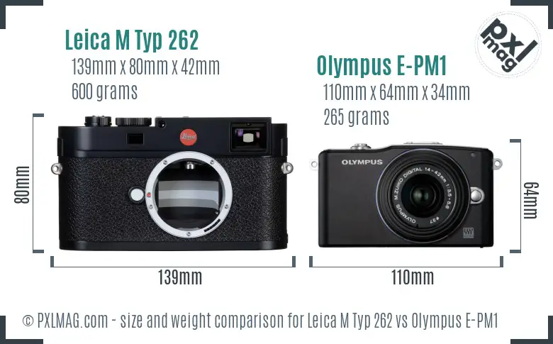 Leica M Typ 262 vs Olympus E-PM1 size comparison