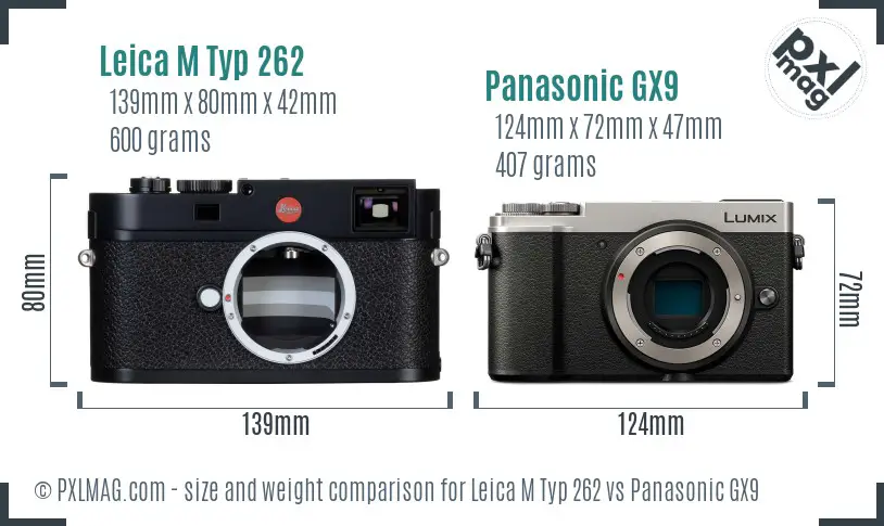 Leica M Typ 262 vs Panasonic GX9 size comparison