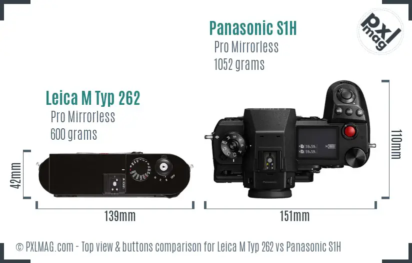 Leica M Typ 262 vs Panasonic S1H top view buttons comparison