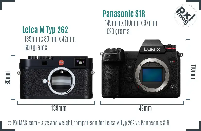 Leica M Typ 262 vs Panasonic S1R size comparison
