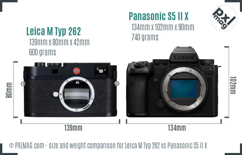 Leica M Typ 262 vs Panasonic S5 II X size comparison
