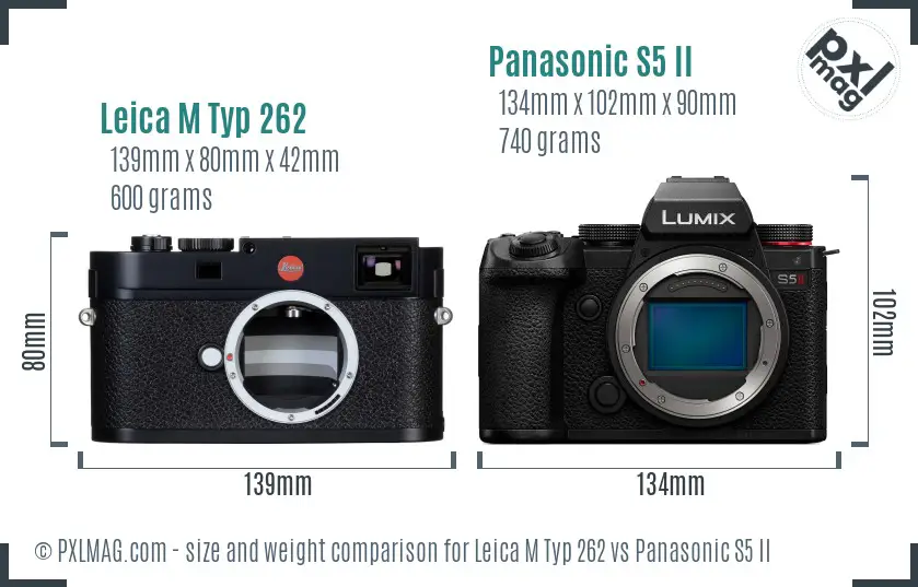 Leica M Typ 262 vs Panasonic S5 II size comparison