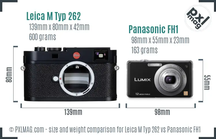 Leica M Typ 262 vs Panasonic FH1 size comparison