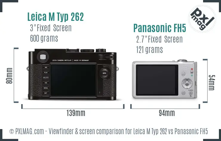 Leica M Typ 262 vs Panasonic FH5 Screen and Viewfinder comparison