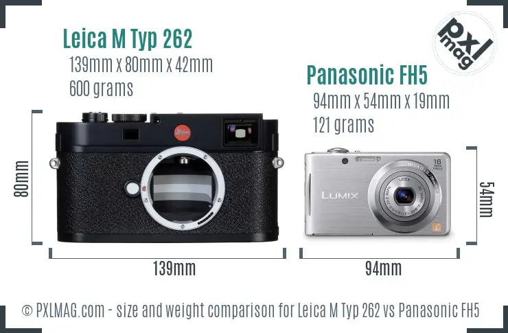 Leica M Typ 262 vs Panasonic FH5 size comparison
