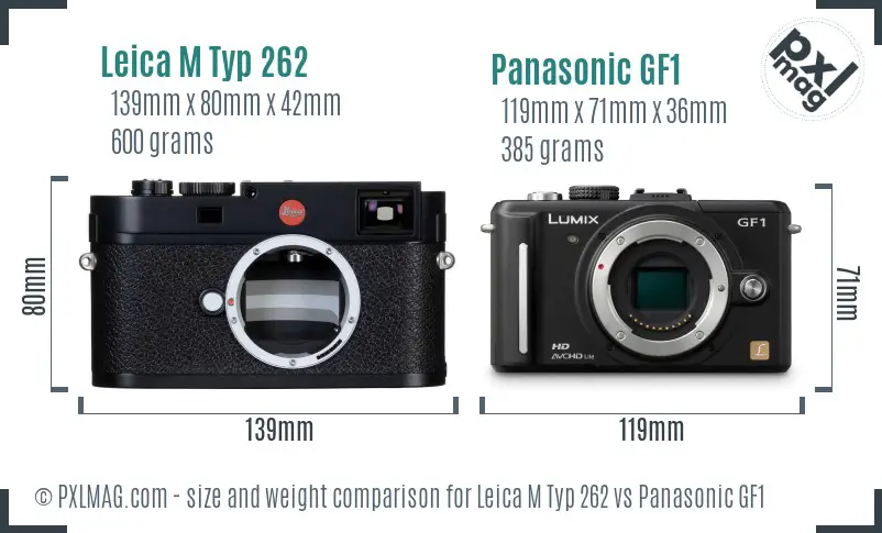 Leica M Typ 262 vs Panasonic GF1 size comparison