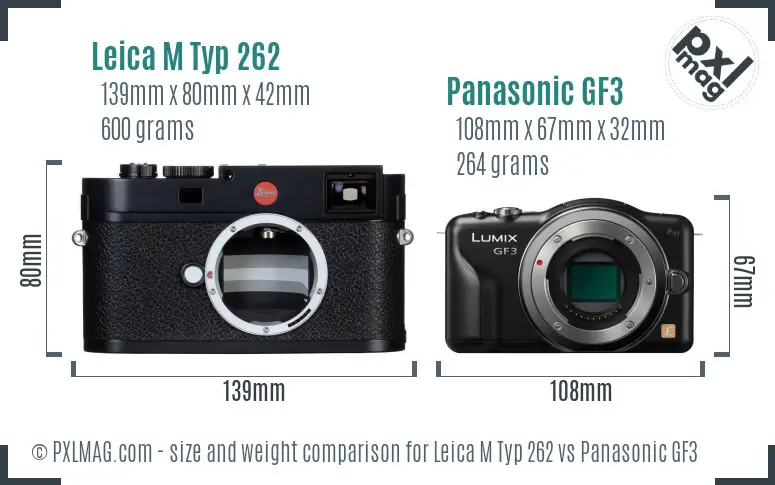 Leica M Typ 262 vs Panasonic GF3 size comparison