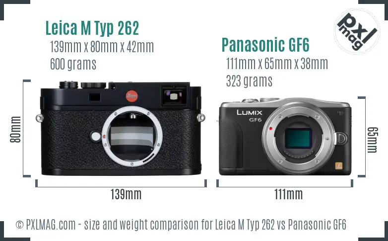 Leica M Typ 262 vs Panasonic GF6 size comparison