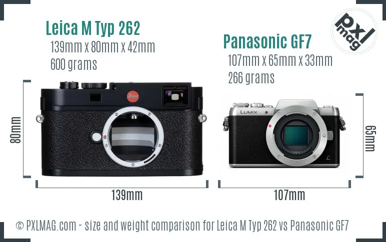 Leica M Typ 262 vs Panasonic GF7 size comparison