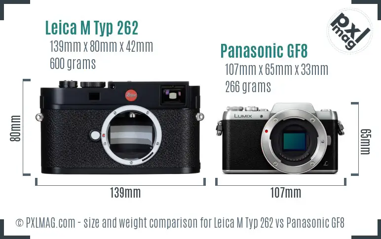 Leica M Typ 262 vs Panasonic GF8 size comparison