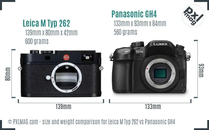 Leica M Typ 262 vs Panasonic GH4 size comparison