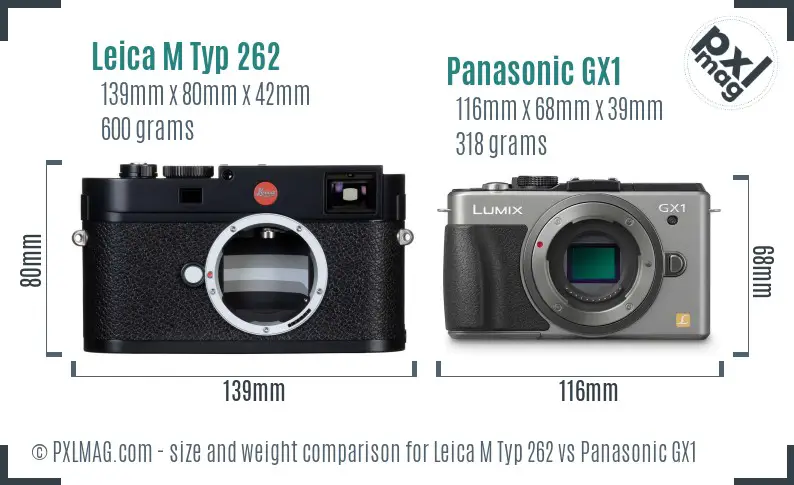 Leica M Typ 262 vs Panasonic GX1 size comparison Leica M Typ 262 vs Panasonic GX1 size comparison