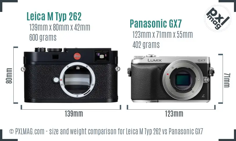 Leica M Typ 262 vs Panasonic GX7 size comparison