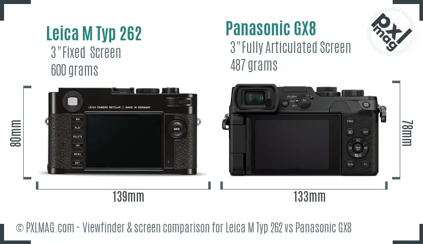 Leica M Typ 262 vs Panasonic GX8 Screen and Viewfinder comparison