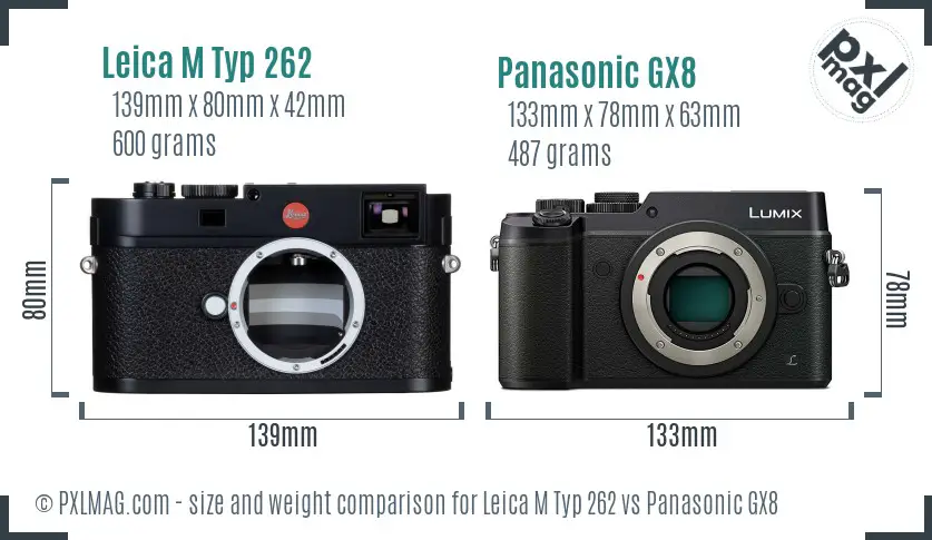 Leica M Typ 262 vs Panasonic GX8 size comparison Leica M Typ 262 vs Panasonic GX8 size comparison