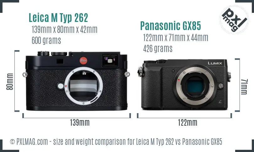 Leica M Typ 262 vs Panasonic GX85 size comparison Leica M Typ 262 vs Panasonic GX85 size comparison