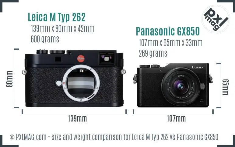 Leica M Typ 262 vs Panasonic GX850 size comparison