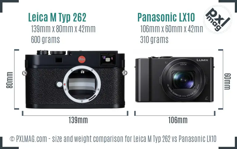 Leica M Typ 262 vs Panasonic LX10 size comparison
