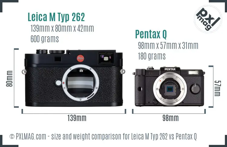 Leica M Typ 262 vs Pentax Q size comparison