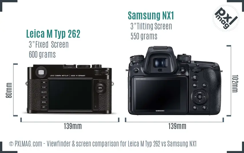 Leica M Typ 262 vs Samsung NX1 Screen and Viewfinder comparison