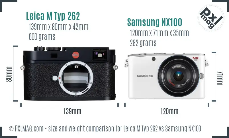 Leica M Typ 262 vs Samsung NX100 size comparison