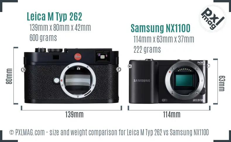 Leica M Typ 262 vs Samsung NX1100 size comparison