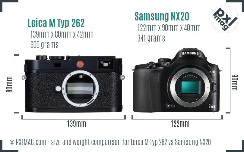 Leica M Typ 262 vs Samsung NX20 size comparison