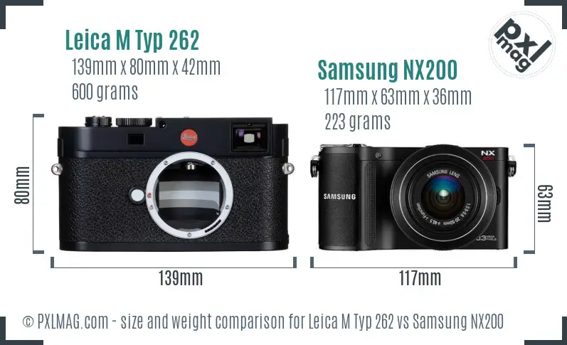 Leica M Typ 262 vs Samsung NX200 size comparison