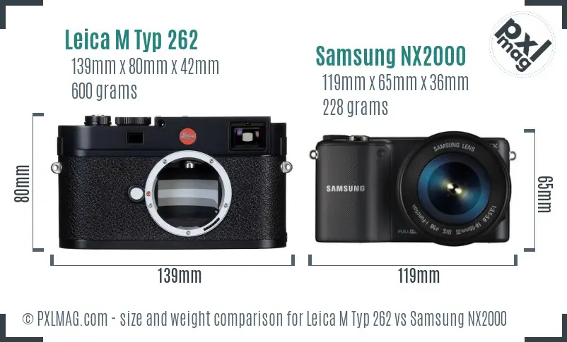 Leica M Typ 262 vs Samsung NX2000 size comparison