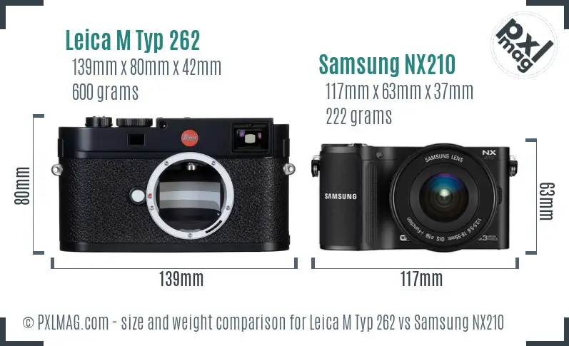 Leica M Typ 262 vs Samsung NX210 size comparison