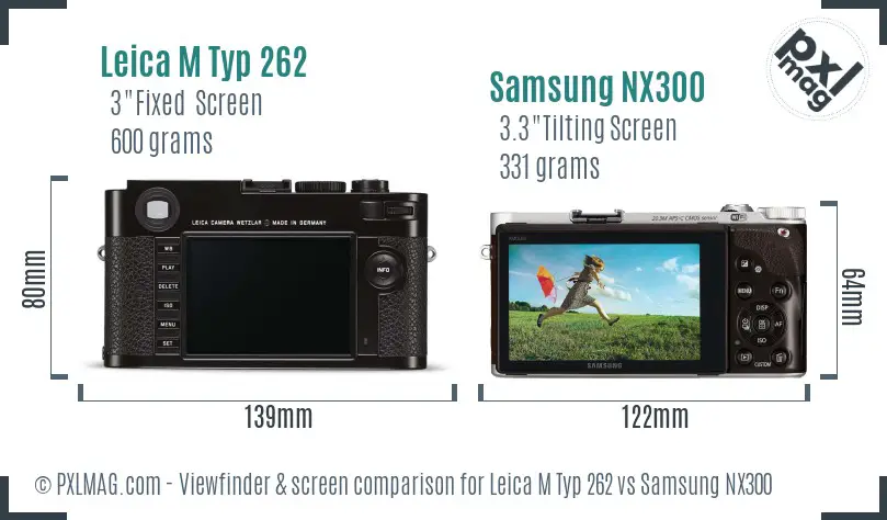 Leica M Typ 262 vs Samsung NX300 Screen and Viewfinder comparison
