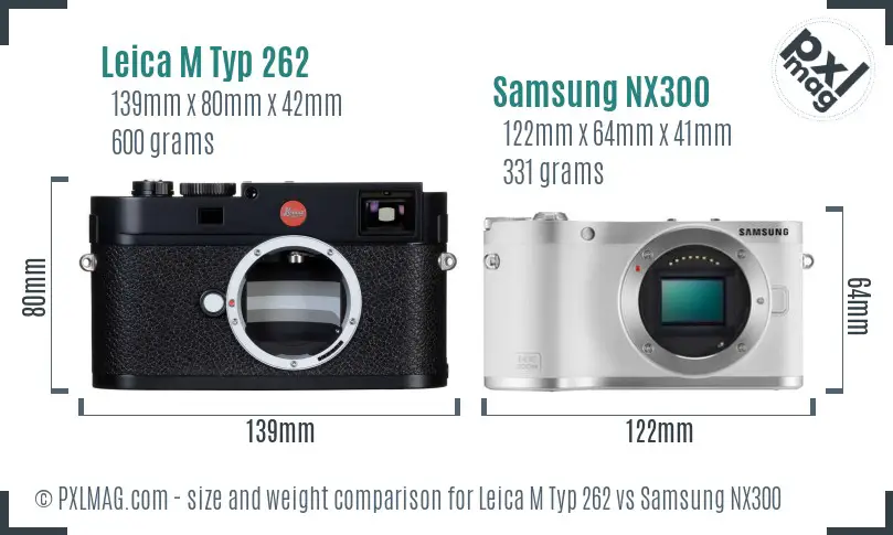 Leica M Typ 262 vs Samsung NX300 size comparison