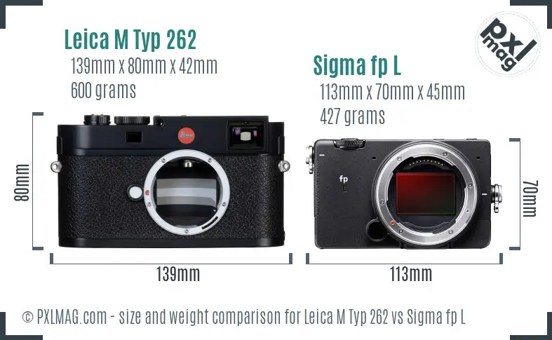 Leica M Typ 262 vs Sigma fp L size comparison