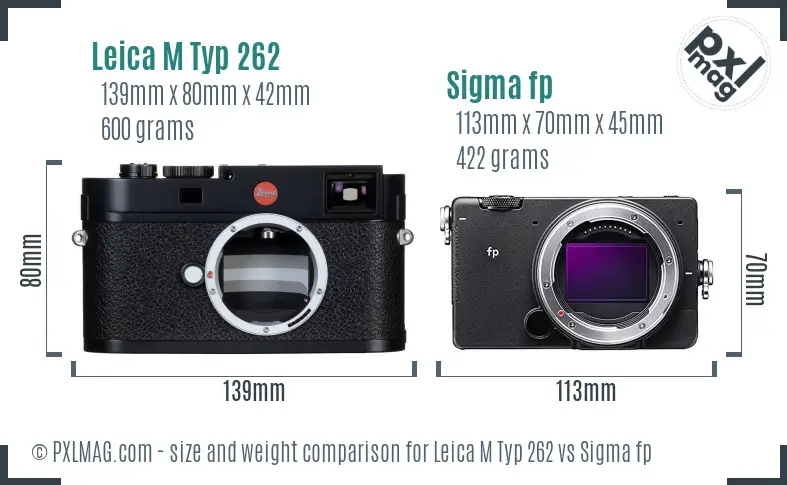 Leica M Typ 262 vs Sigma fp size comparison