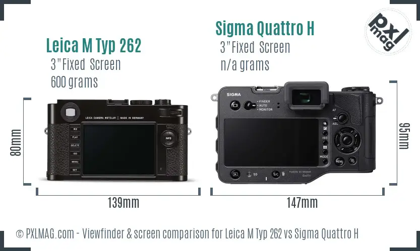 Leica M Typ 262 vs Sigma Quattro H Screen and Viewfinder comparison