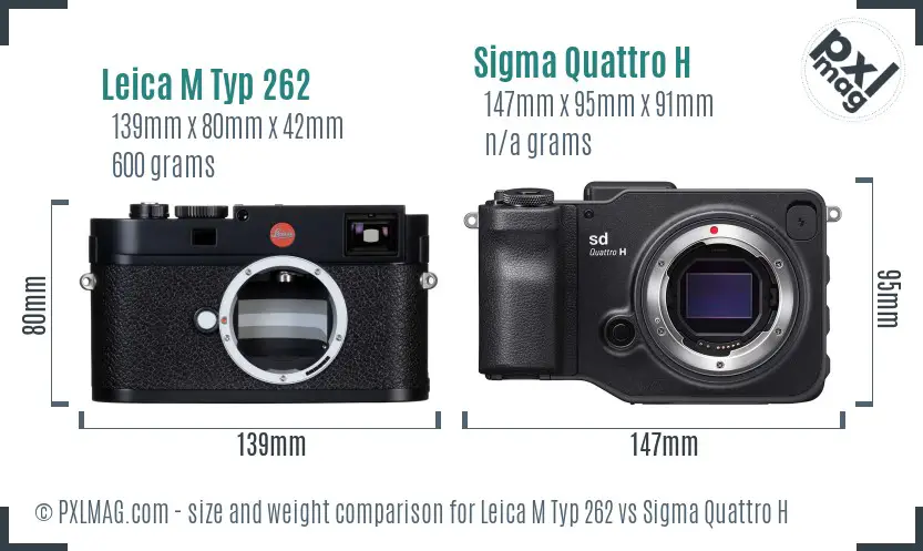 Leica M Typ 262 vs Sigma Quattro H size comparison