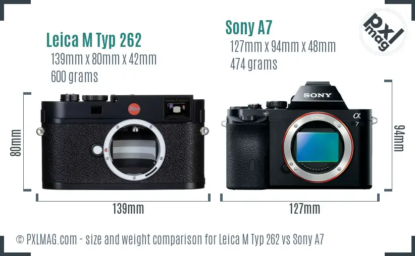 Leica M Typ 262 vs Sony A7 size comparison Leica M Typ 262 vs Sony A7 size comparison