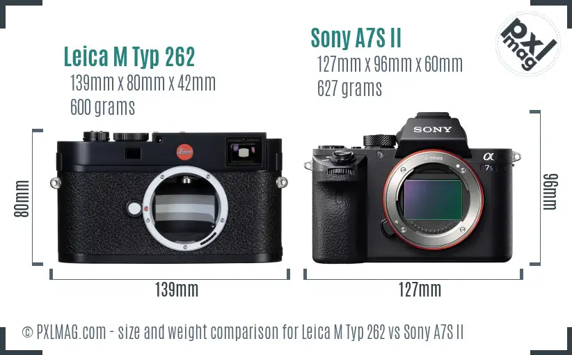 Leica M Typ 262 vs Sony A7S II size comparison