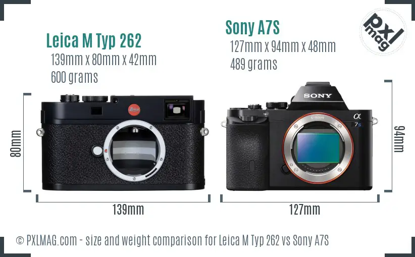 Leica M Typ 262 vs Sony A7S size comparison