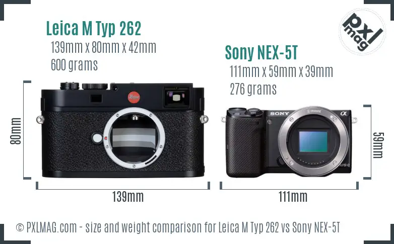 Leica M Typ 262 vs Sony NEX-5T size comparison