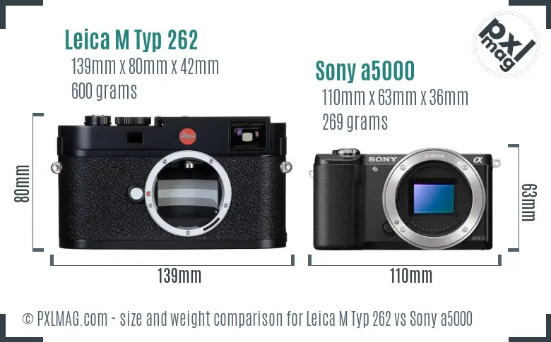 Leica M Typ 262 vs Sony a5000 size comparison
