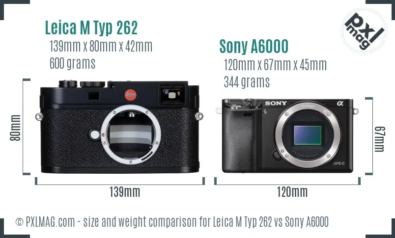 Leica M Typ 262 vs Sony A6000 size comparison