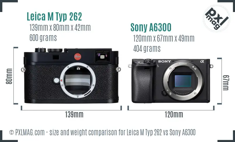 Leica M Typ 262 vs Sony A6300 size comparison