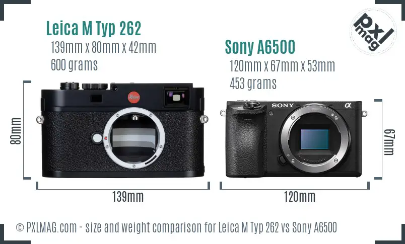 Leica M Typ 262 vs Sony A6500 size comparison